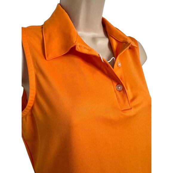 Greg Norman Size Small Orange Golf Sleeveless Collared Tank NWT $50 Stretchy Wom - Picture 9 of 9